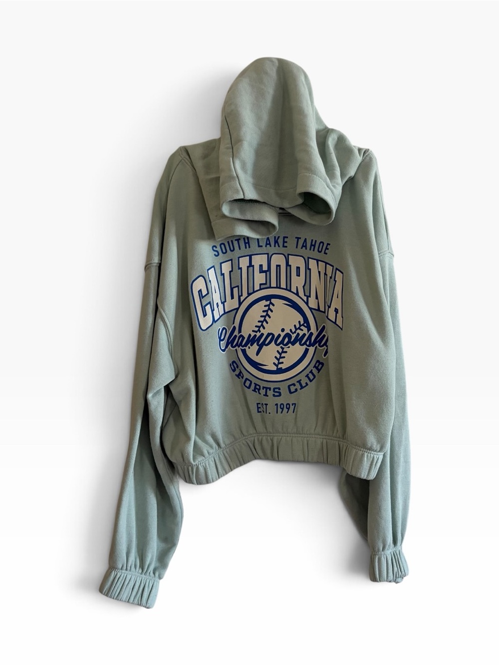 H&M Cropped Kids Hoodie - Mint Green